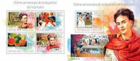 Stamps "60 years since the death of Frida Kahlo". Series of 2 blocks (4 and 1 stamp), Togo, 2014 | Hobby Keeper Articles