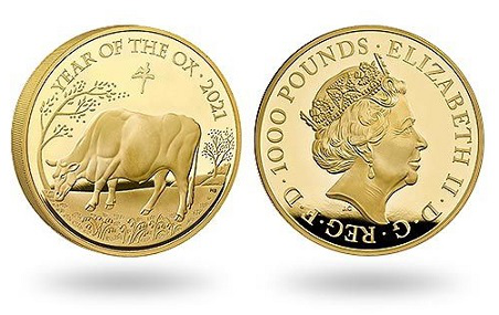 Gold coin "YEAR OF THE OX", United Kingdom, 2021 | Hobby Keeper Articles