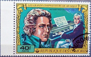 Марка 40F "Моцарт", Коморские острова | Hobby Keeper Articles