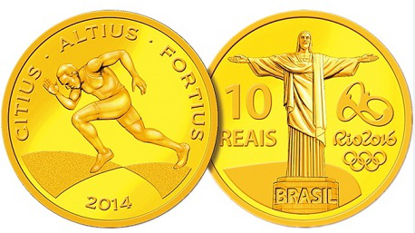Золотая монета 10 реалов, 2014, Бразилия | Hobby Keeper Articles