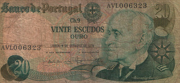 20 Escudo banknote, 1978, Portugal | Hobby Keeper Articles