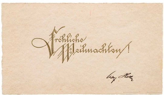 Christmas card signed by Hitler, 1925 | Hobby Keeper Articles