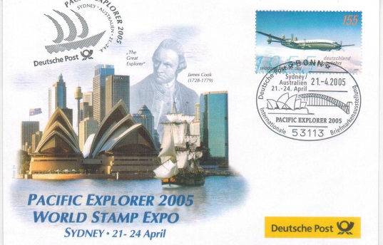 Envelope of the first day dedicated to the exhibition "Pacific Explorer 2005", Germany | Hobby Keeper Articles