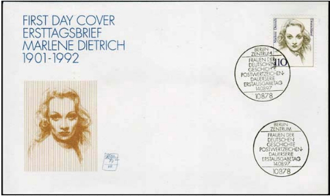 First day envelope with Marlene Dietrich | Hobby Keeper Articles