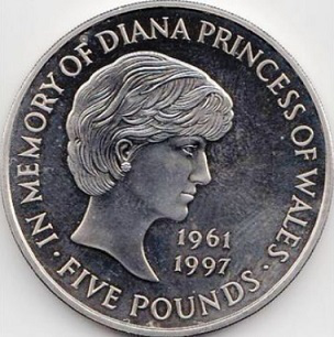 5 pound coin 'In memory of Princess Diana', 1999, UK | Hobby Keeper Articles