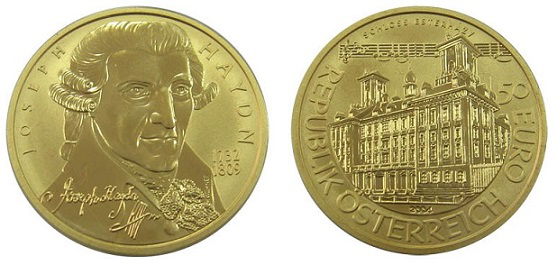 Монета 50 евро с изображением Гайдна | Hobby Keeper Articles