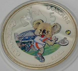 $ 5 commemorative coin " Sydney 2000. Tenis " | Hobby Keeper Articles