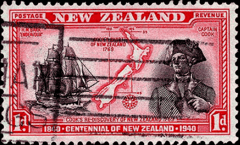 Postage stamp with the image of D. cook, New Zealand | Hobby Keeper Articles