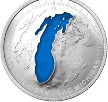 Цветная монета 20 долларов "Великие озера", Канада, 2015 | Hobby Keeper Articles
