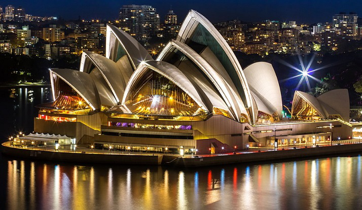 Оперный театр Сиднея, ночной вид с моста Харбор-Бридж | Hobby Keeper Articles