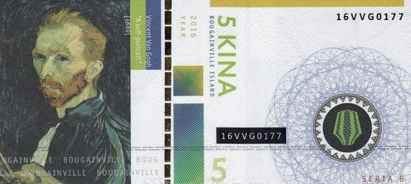 5 Kina banknote with the portrait of van Gogh | Hobby Keeper Articles
