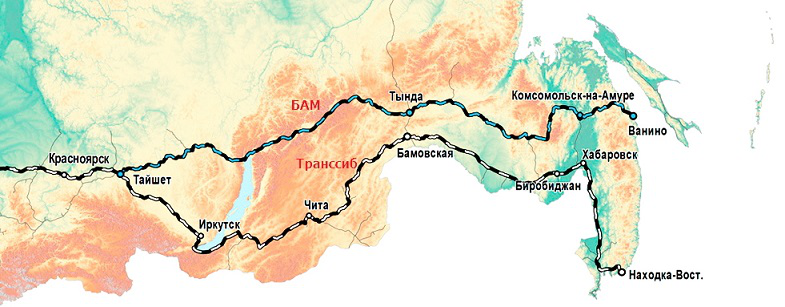 Baikal-Amur mainline on the map | Hobby Keeper Articles