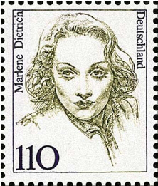 Postage stamp "Marlene Dietrich", 1997, Germany | Hobby Keeper Articles