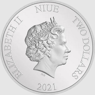 Silver coin 2 dollars obverse, 2021, Niue | Hobby Keeper Articles