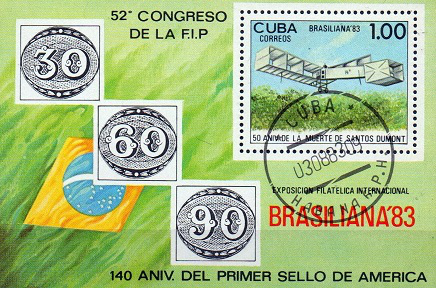 Сувенирный лист "BRASILIANA'83", Куба, 1983 | Hobby Keeper Articles