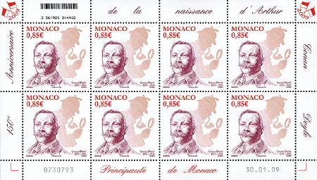 Arthur Conan Doyle small leaf stamp, Monaco, 2009| Hobby Keeper Articles