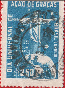 Почтовая марка Бразилии, с изображением статуи Христа-Искупителя | Hobby Keeper Articles