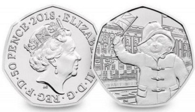 50p coin "60 years of Paddington bear", 2018, United Kingdom | Hobby Keeper Articles