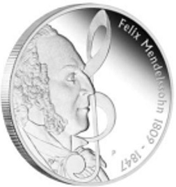 1 dollar coin with Mendelssohn, Tuvalu, 2009 | Hobby Keeper Articles
