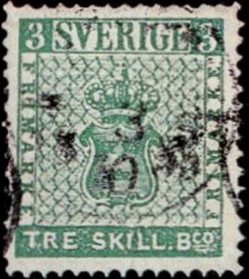 Postage stamp 3 skilling, Sweden | Hobby Keeper Articles