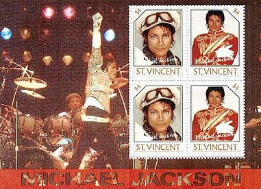 Hitching stamps with Michael Jackson,$ 4, St. Vincent | Hobby Keeper Articles