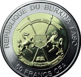 50 franc coin, Burkina Faso, 2017 | Hobby Keeper Articles
