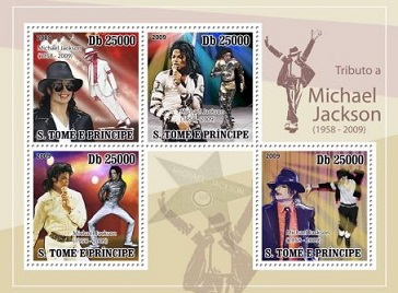 Michael Jackson stamps, 2009, Sao Tome and Principe | Hobby Keeper Articles