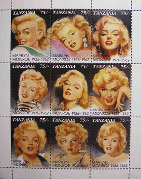 Postage stamps with Marilyn Monroe, 1992, Tanzania | Hobby Keeper Articles