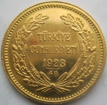 Gold coin, reverse, 1971, Turkey | Hobby Keeper Articles