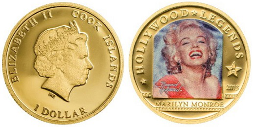 1 dollar coin with Marilyn Monroe, 2013, cook Islands | Hobby Keeper Articles