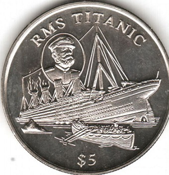 Titanic $ 5 coin, Liberia, 1998 | Hobby Keeper Articles