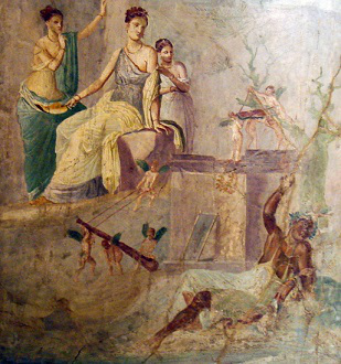 Геракл и Омфала, фреска из Помпей, I век н. э. | Hobby Keeper Articles