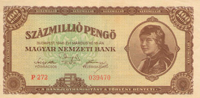 100 million pengue banknote of 1946, obverse | Hobby Keeper Articles